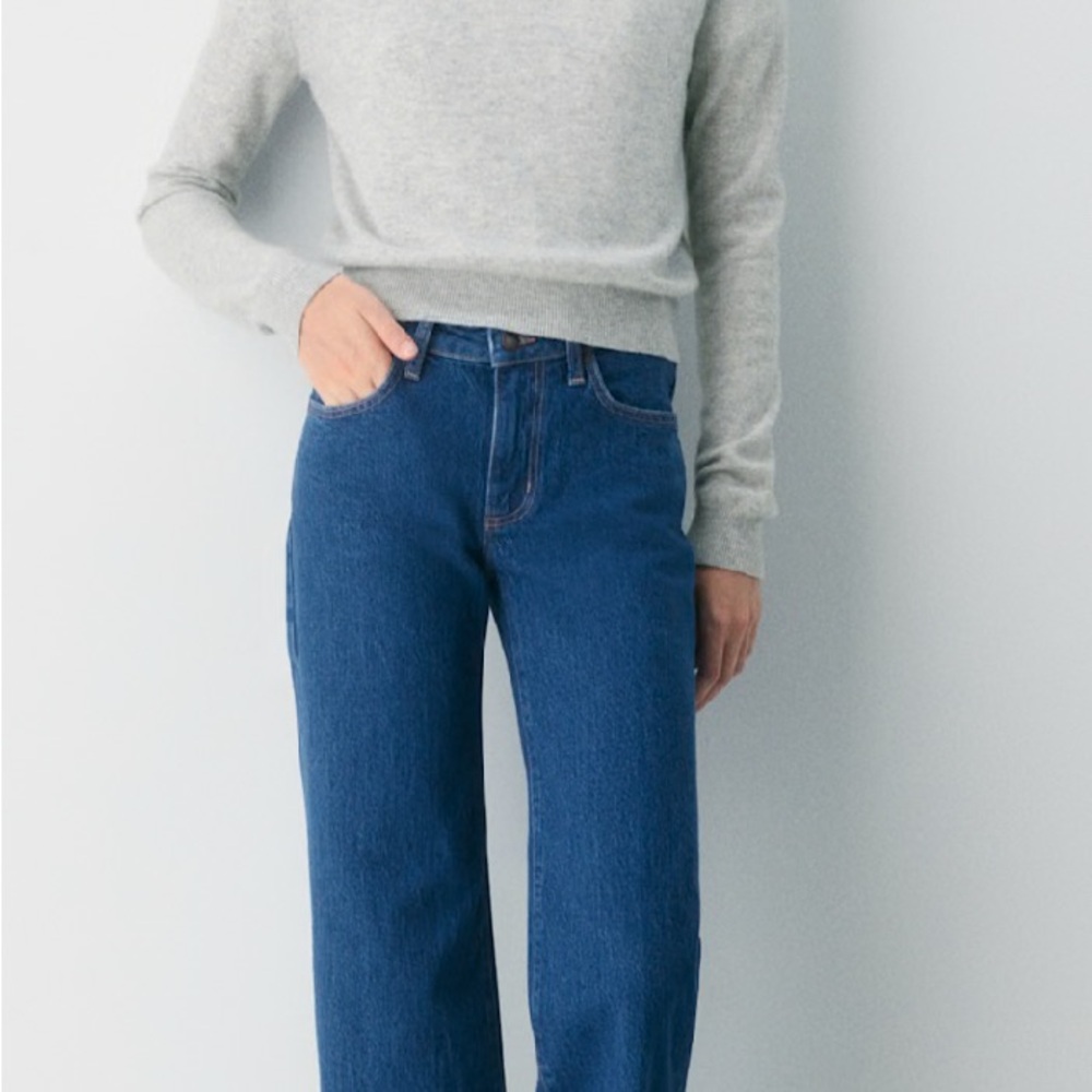 Aritzia Brand New Denim Forum Dark Blue Wide-Leg Jeans - Picture 2 of 7